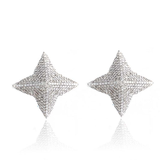 Large Pavè Pyramid Earrings
