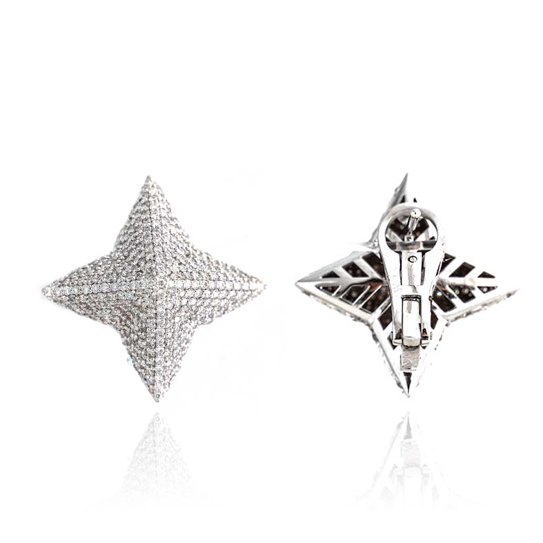 Large Pavè Pyramid Earrings