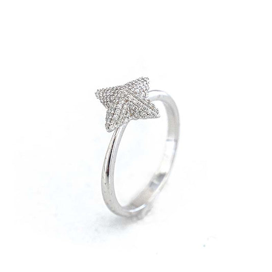 Medium Pavè Pyramid Ring