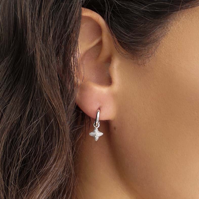 Pavè Pyramid Huggies