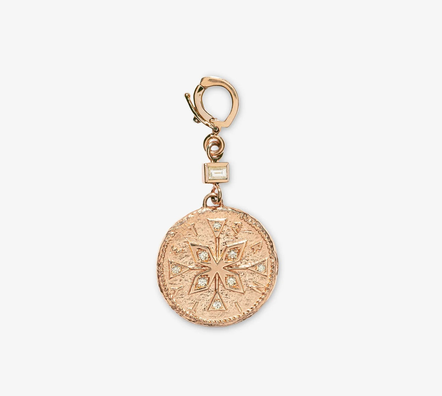 Compass Small Diamond Coin Charm