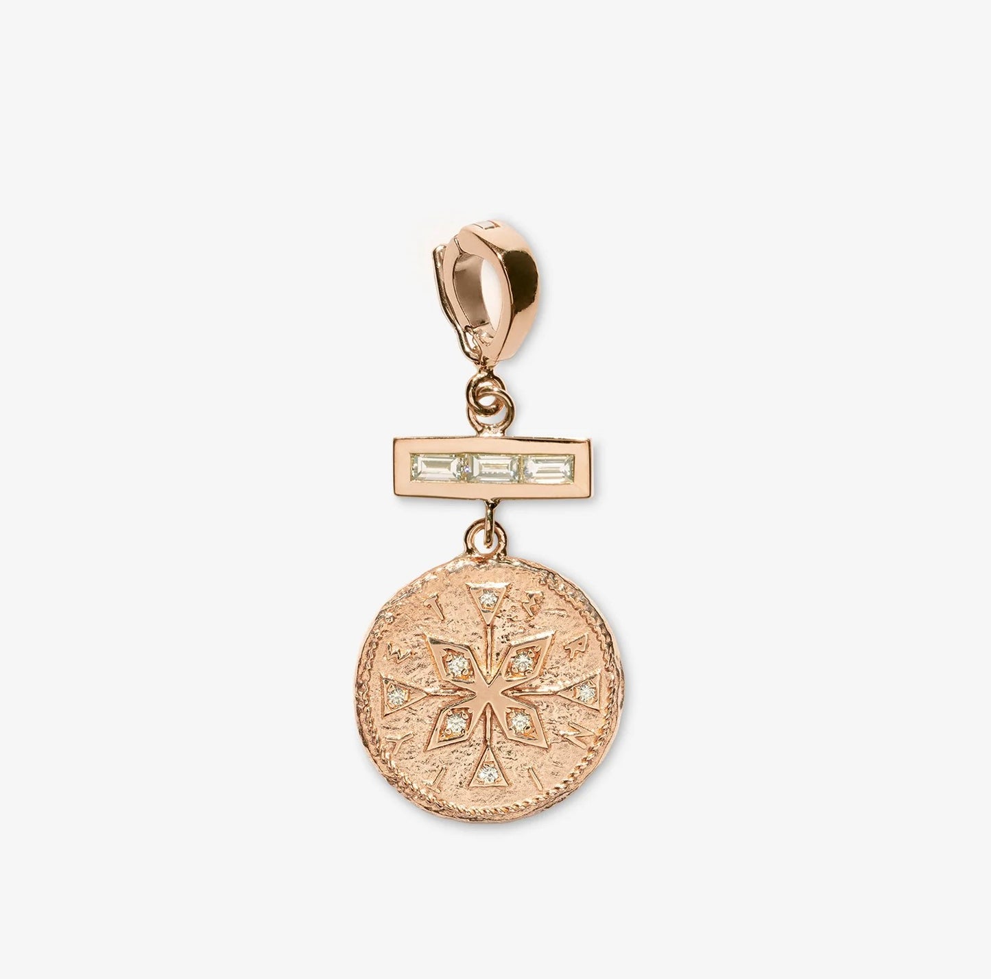 Compass Small Diamond Coin Charm