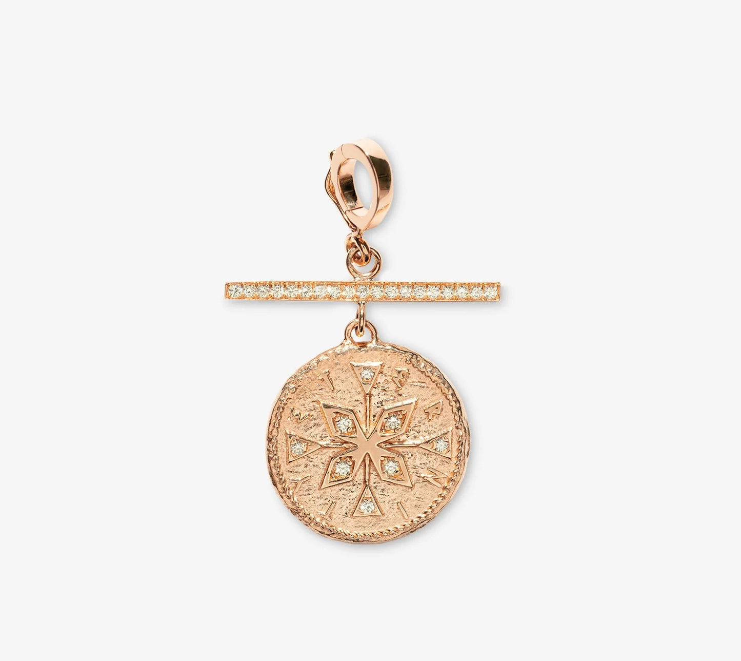 Compass Small Diamond Coin Charm
