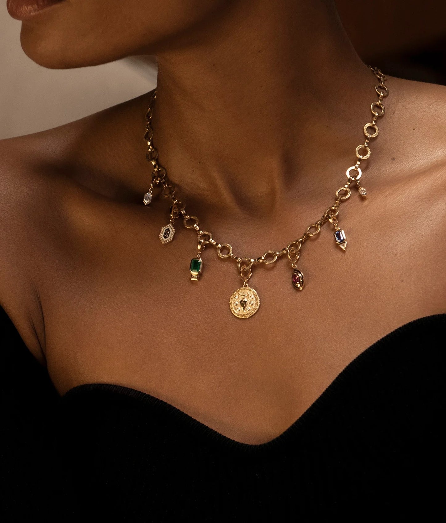 Sapphire & Trillion Diamond Charm