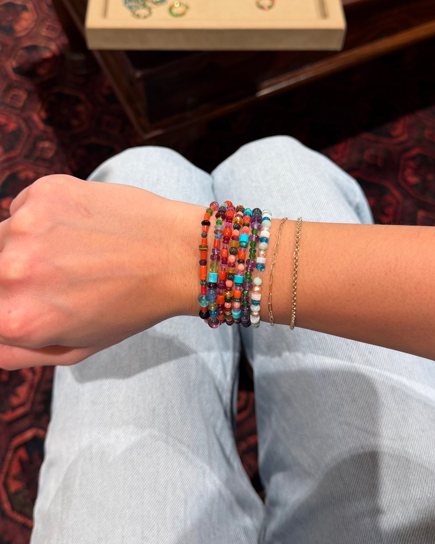 Unique Bracelet - Pink & red