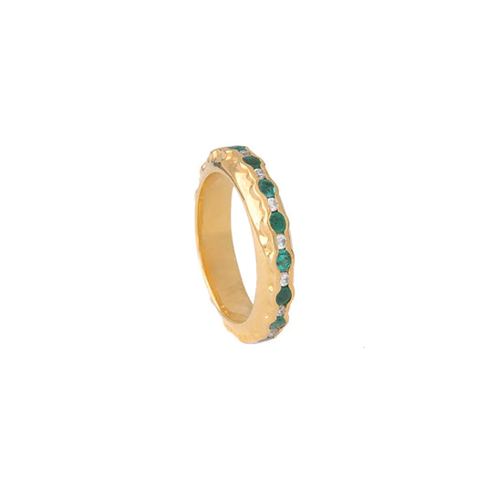 Emerald & Diamond Hula Pinky Ring
