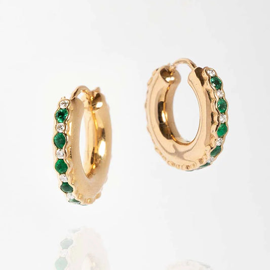 Emerald & Diamond Hula Earrings