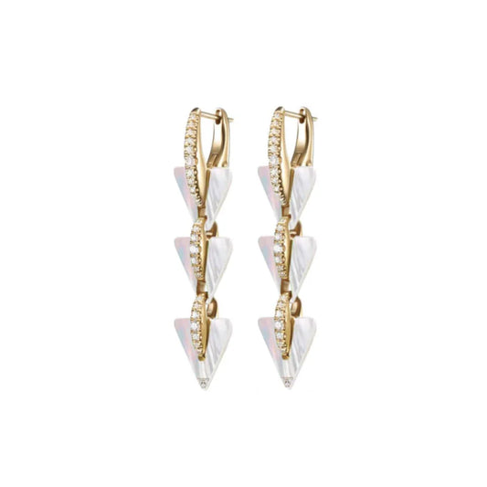 Edges of Nature Earrings – diamonds with white mother of pearl