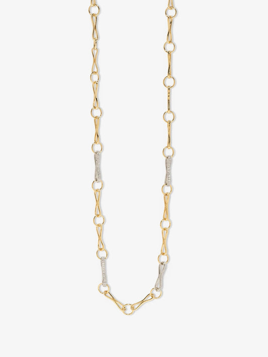 Large Circle-Link Handmade Chain with Diamond Links