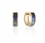 Load image into Gallery viewer, Voyage True North Blue Sapphire Ombre Baguette Huggies
