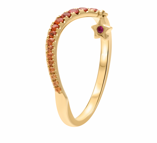 Golden Shooting Star Ring