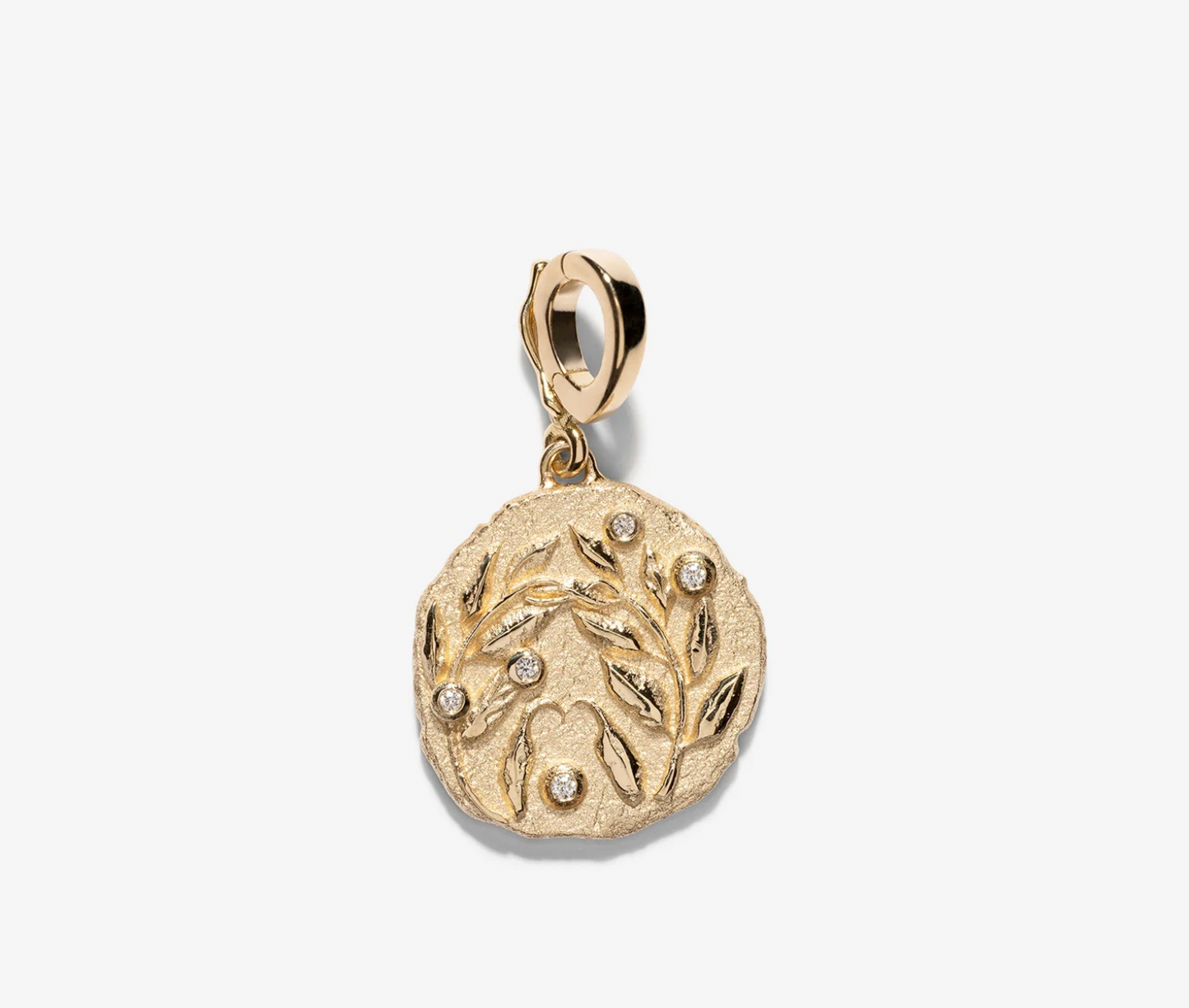 Olive Branch Small Coin with Diamonds