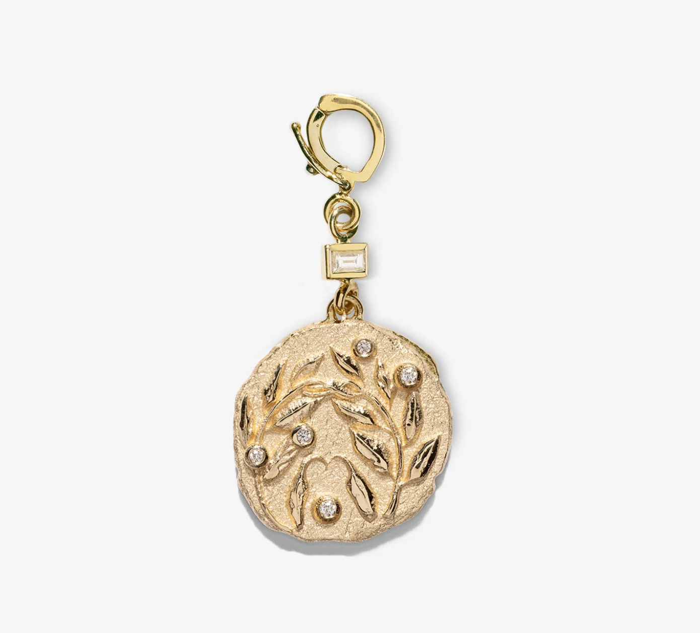 Olive Branch Small Coin with Diamonds