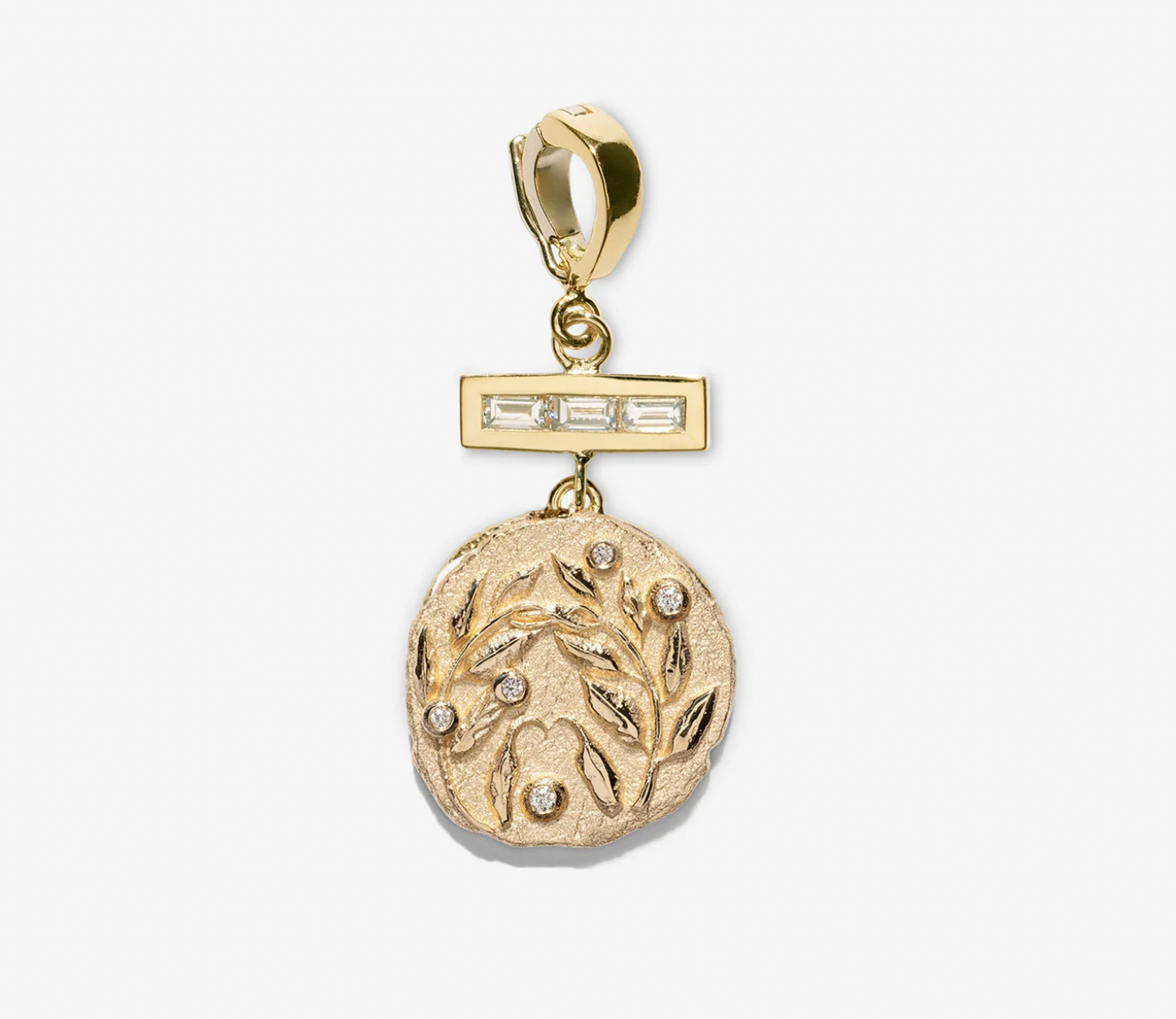 Olive Branch Small Coin with Diamonds