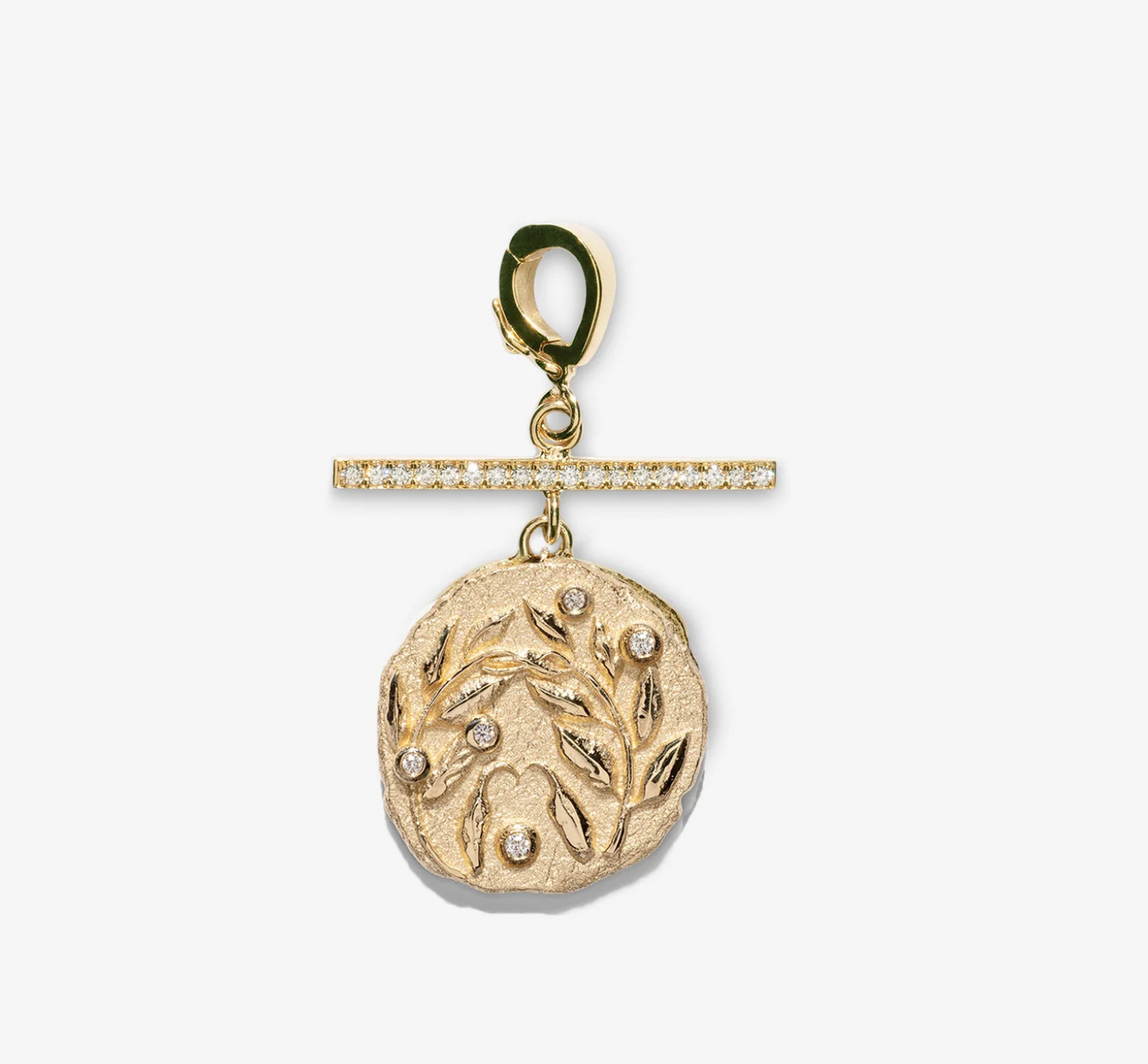 Olive Branch Small Coin with Diamonds