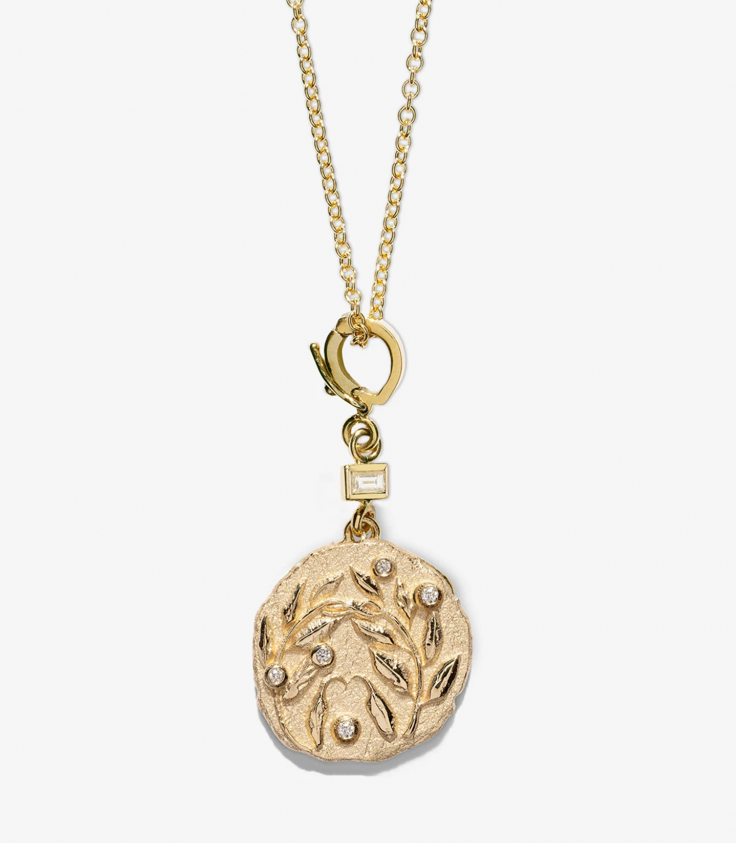 Olive Branch Small Coin with Diamonds
