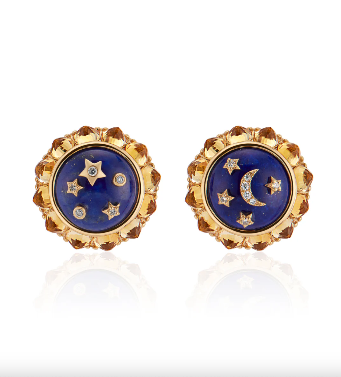Flare Lapis Button Studs