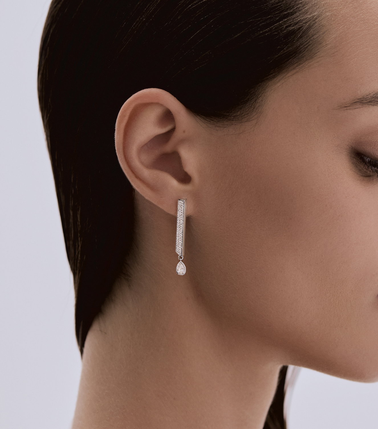 Droplette Long Earrings - Full Diamonds