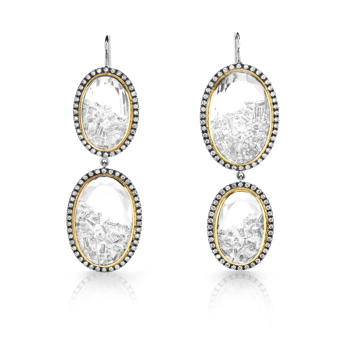 Double Drop Halo Earrings
