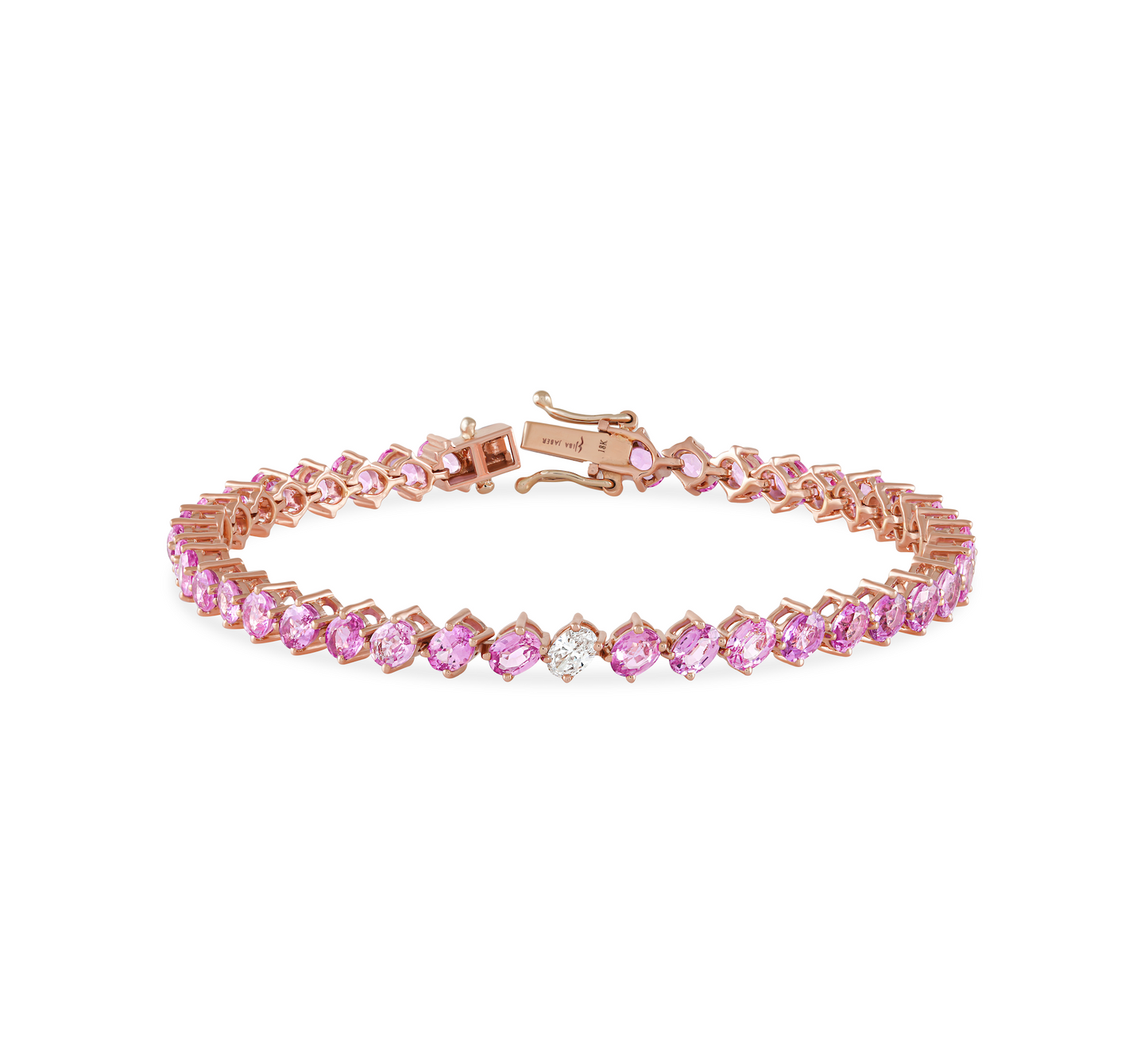 Pink sapphire oval bracelet