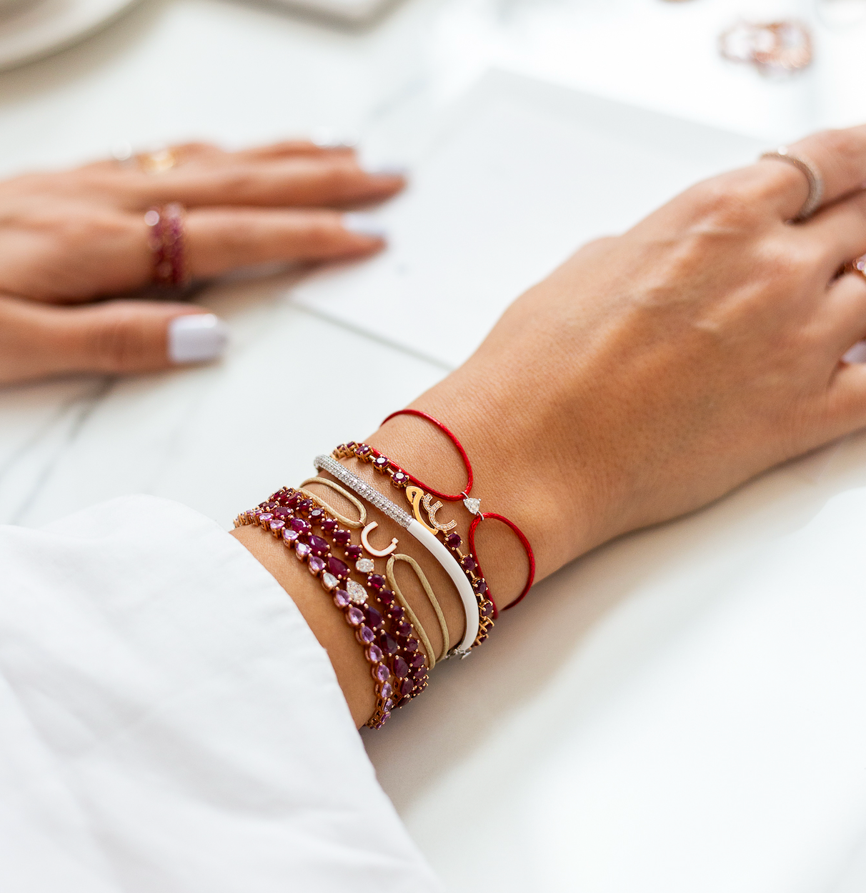 Odd one out ruby bracelet