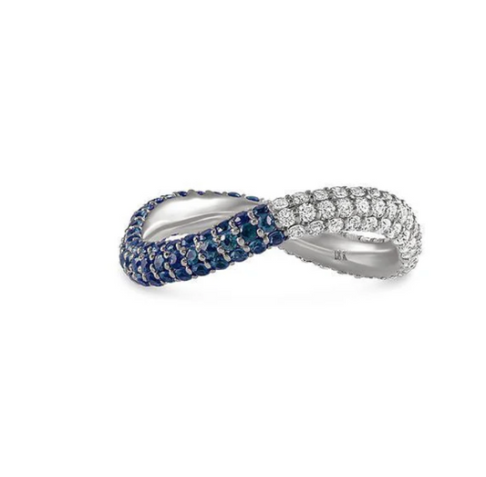 Two Way Infinity Ring -  Blue