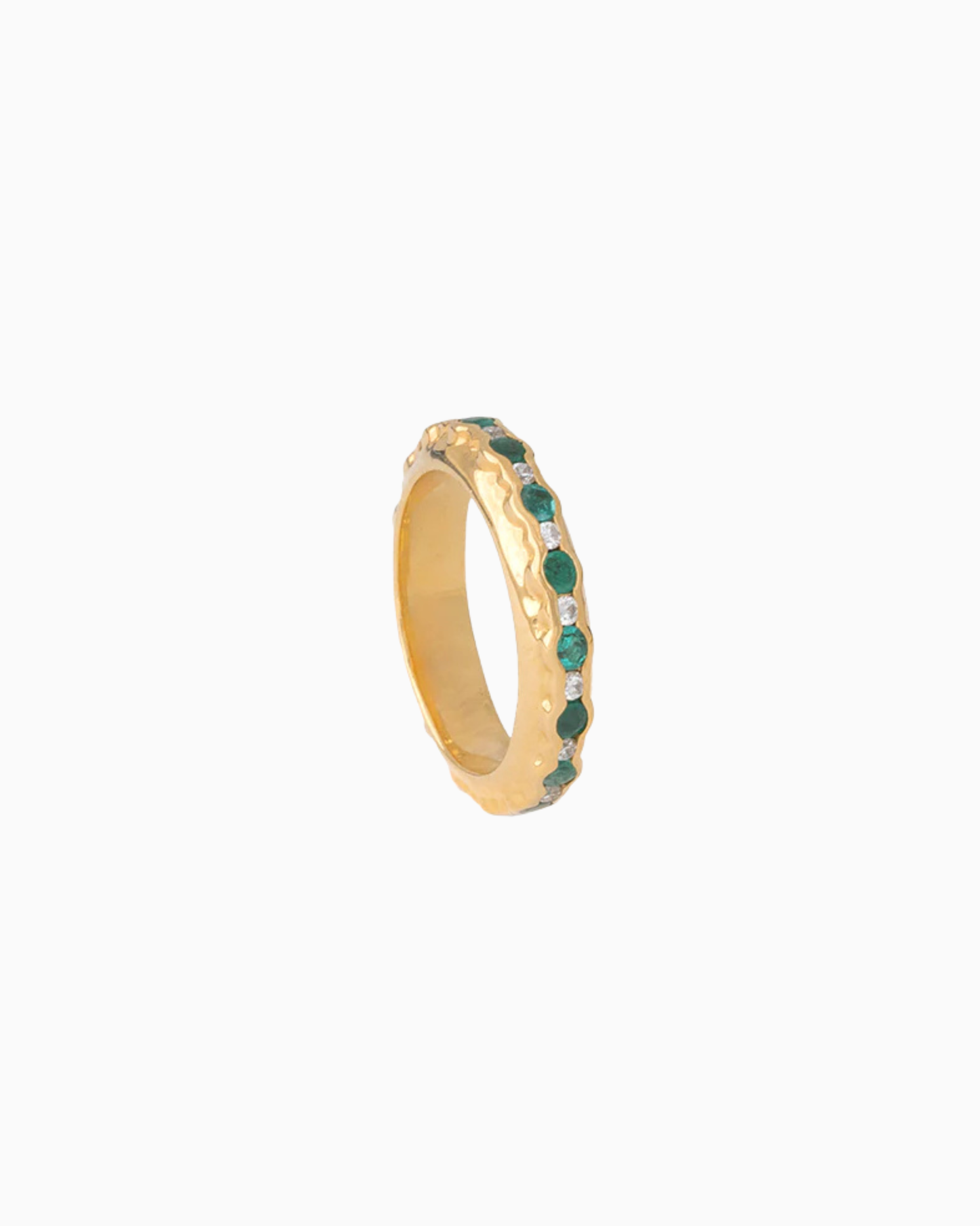 Emerald & Diamond Hula Pinky Ring
