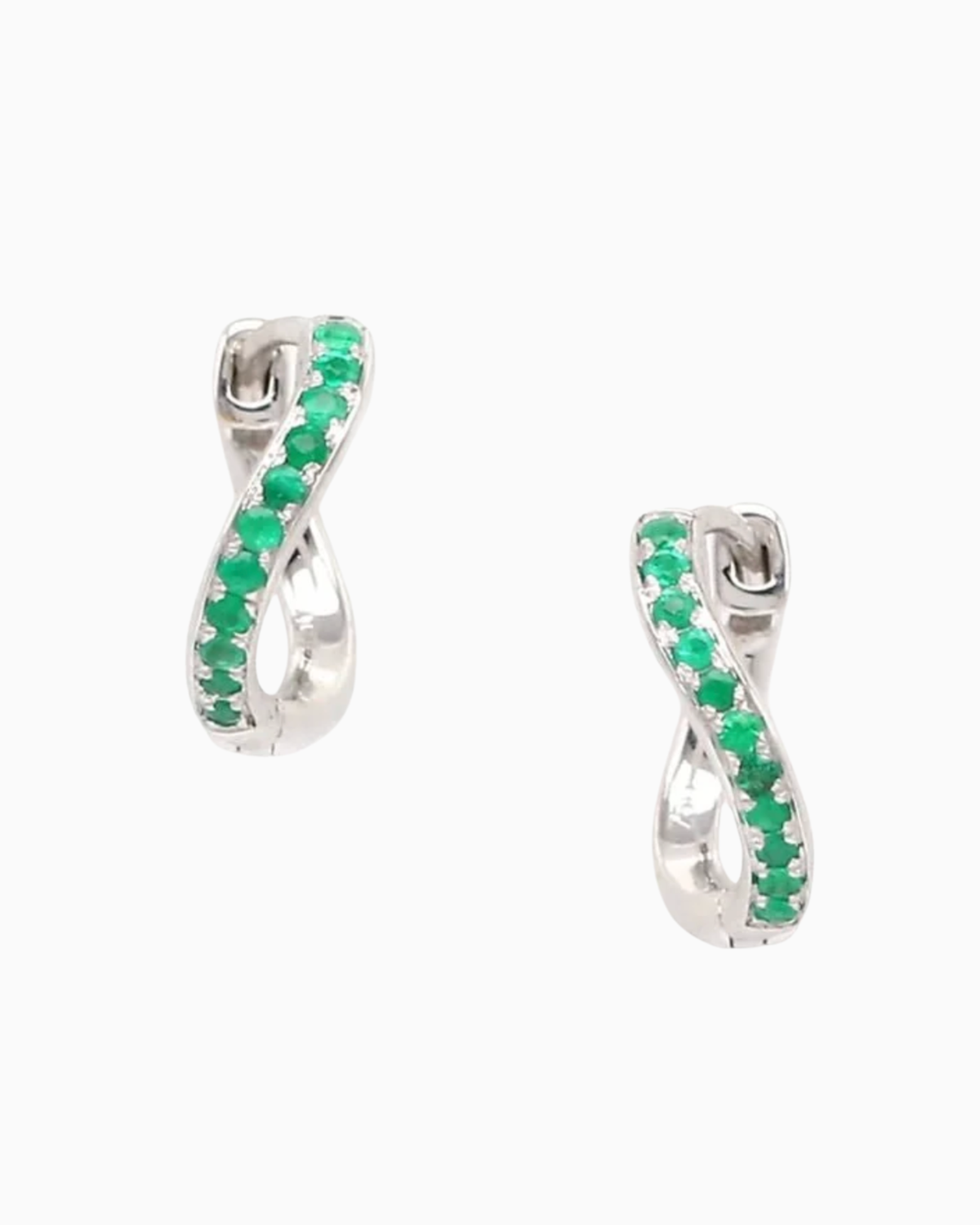 Mini infinity hoops
emeralds