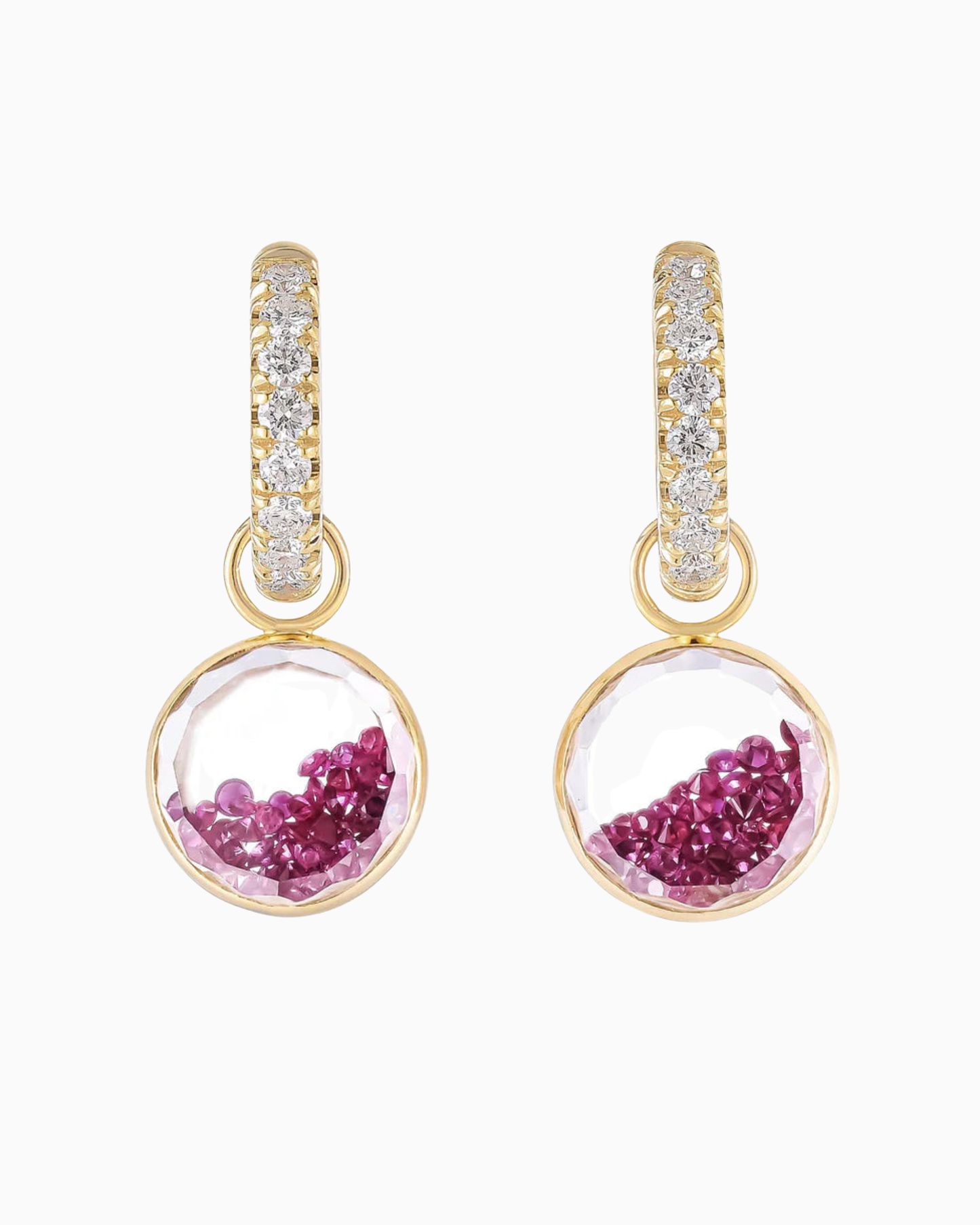 Core Gala Huggie Earrings Ruby