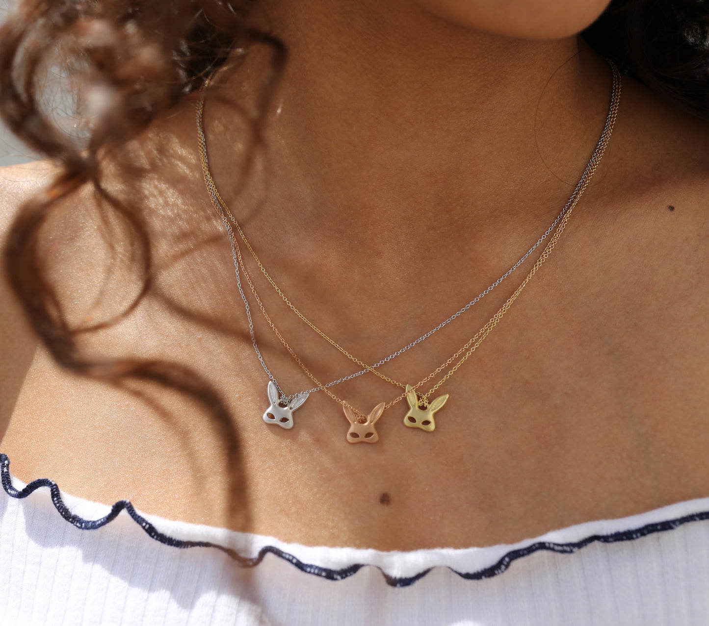 Tiny Rabbit Mask Necklace