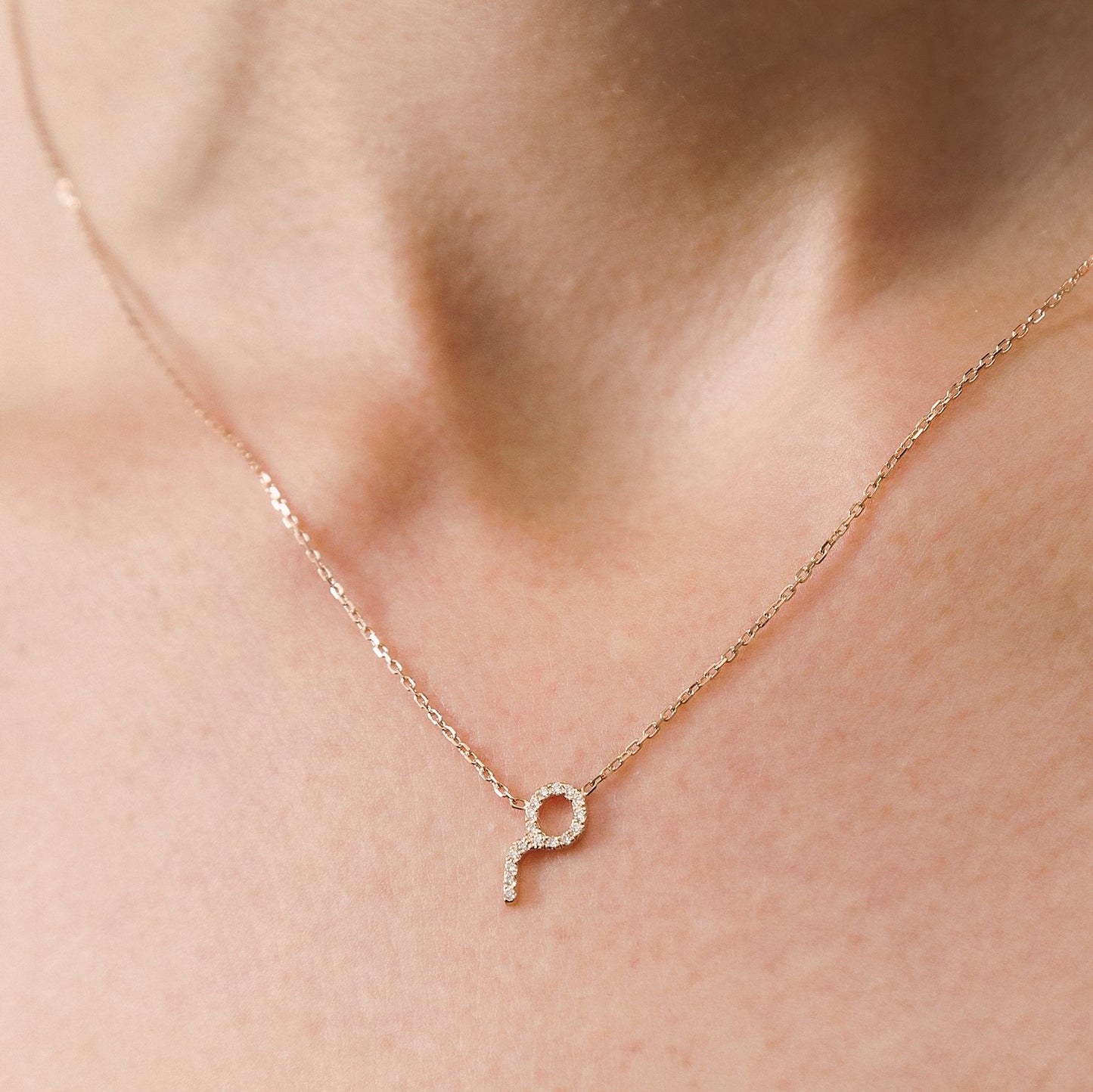 Pavé Single Letter Necklace