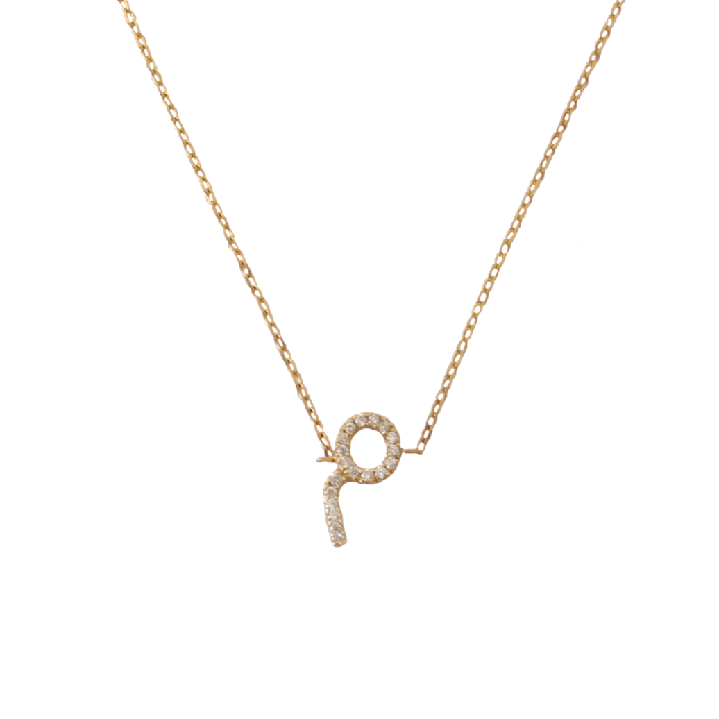 Pavé Single Letter Necklace