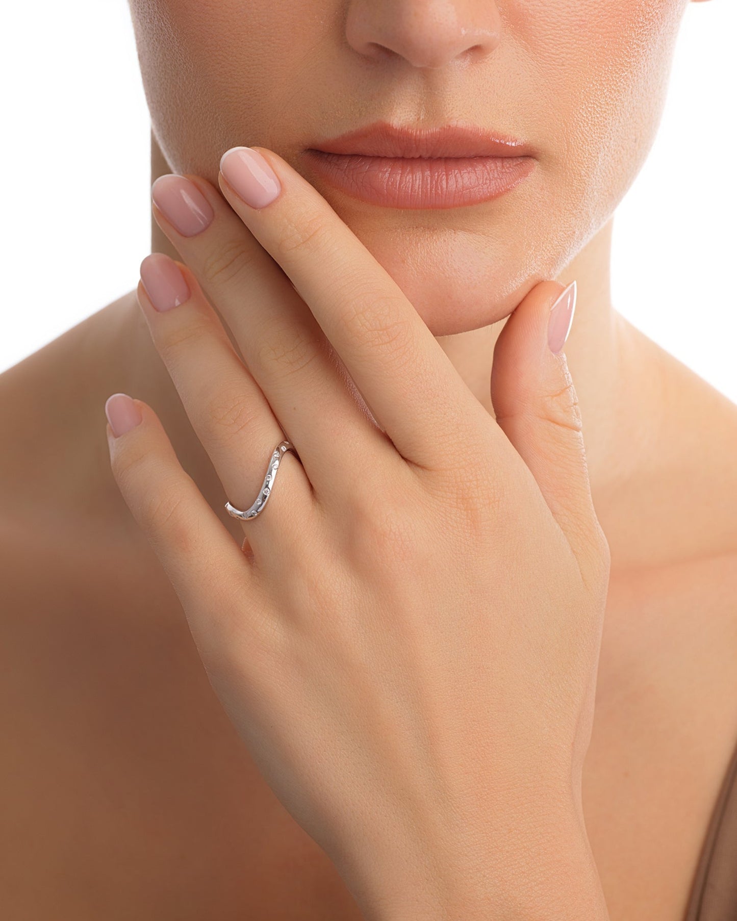 The sway diamond polka dot ring (WG)