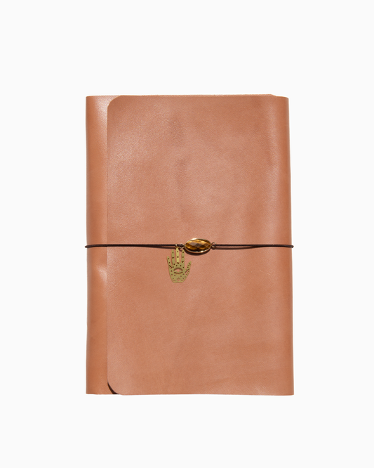 A5 Vessel Journal with Tiger Eye and Hand Charm