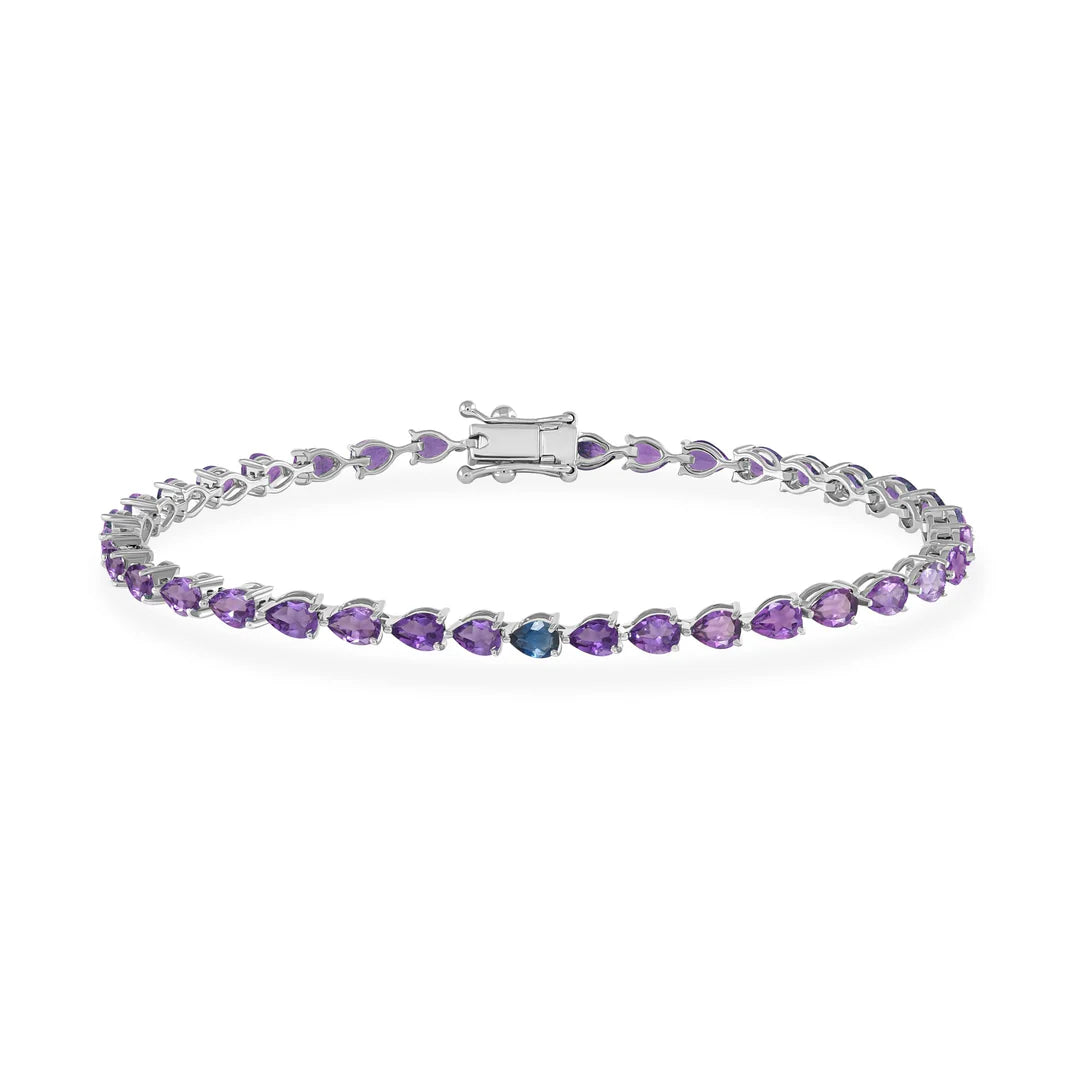 Odd One Out Pear Bracelet /Small - Purple Amethyst