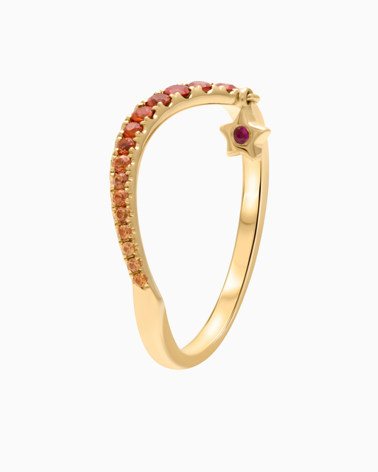 Golden Shooting Star Ring