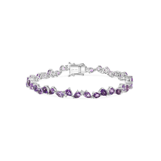 Zigzag Pear Bracelet (Purple Amethyst)