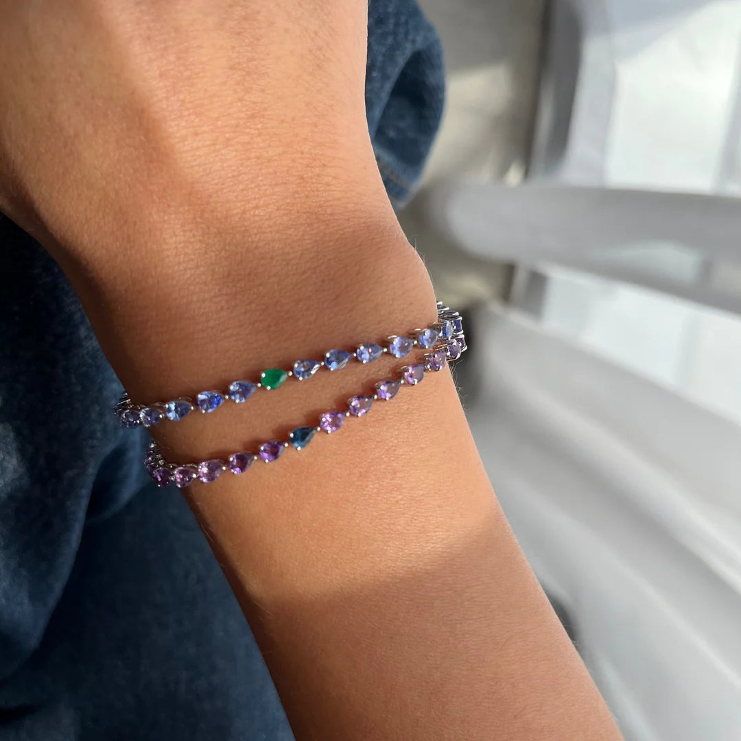 Odd One Out Pear Bracelet /Small - Purple Amethyst