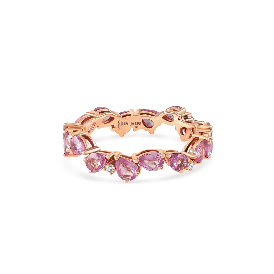 Zigzag Pear Pink Sapphires Ring