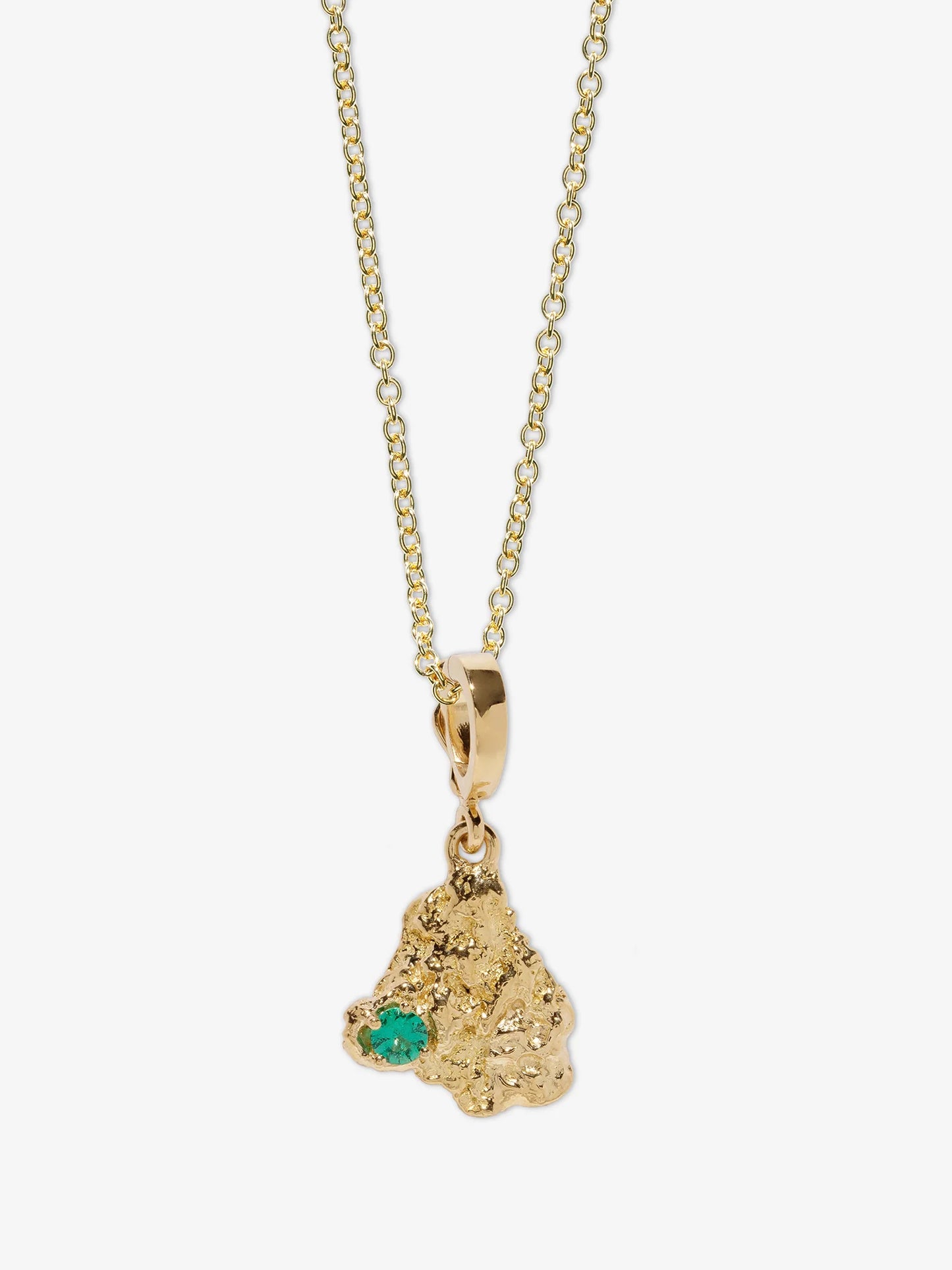 Emerald Scattered small Gold Nugget charm