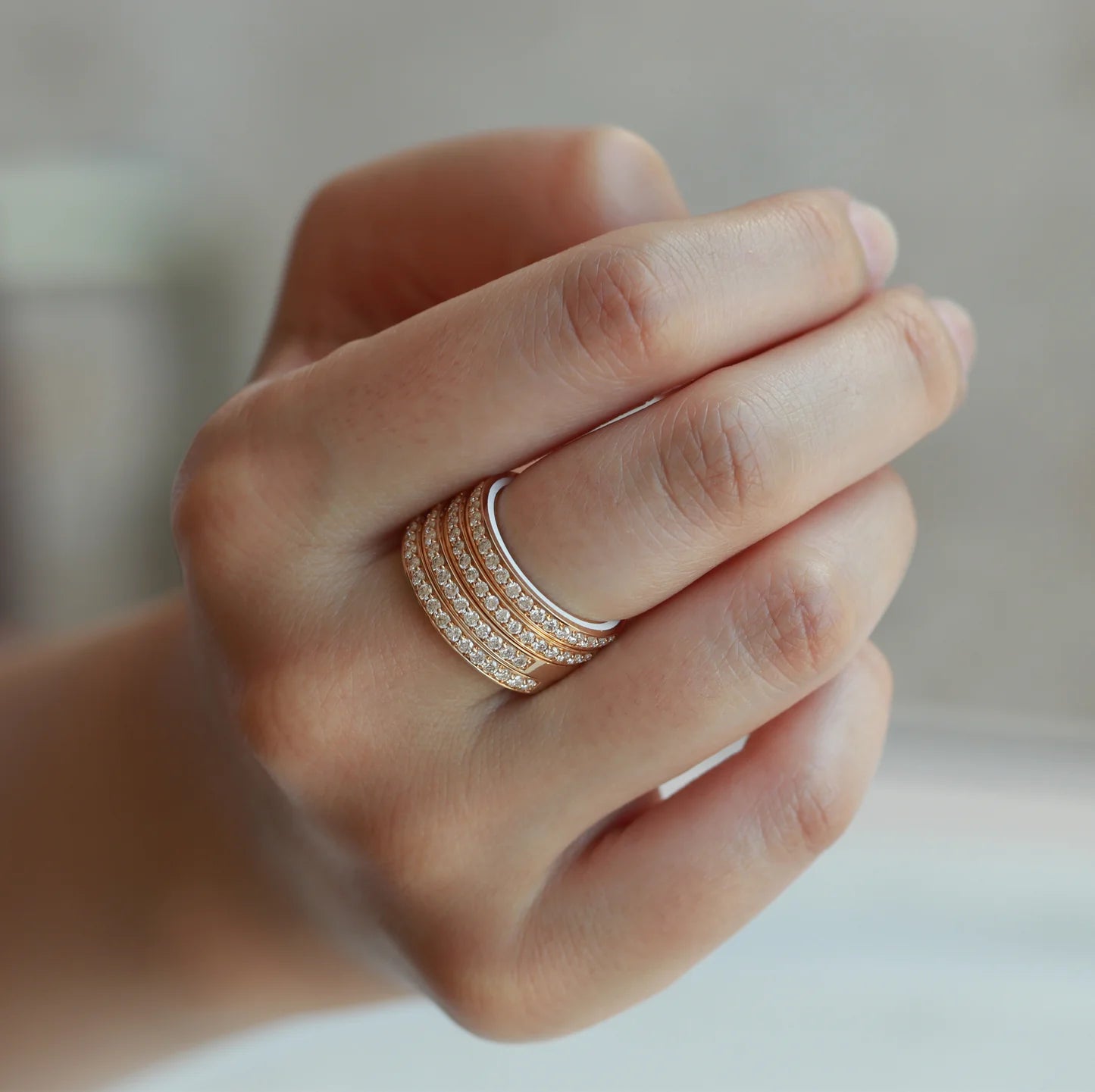 DIAMONDS & WHITE ENAMEL RING