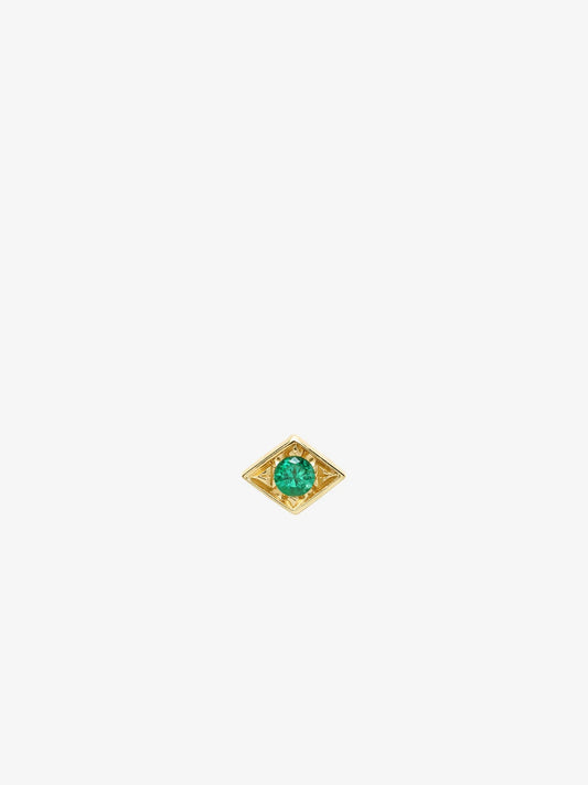 Petite Emerald Lone Burst Stud