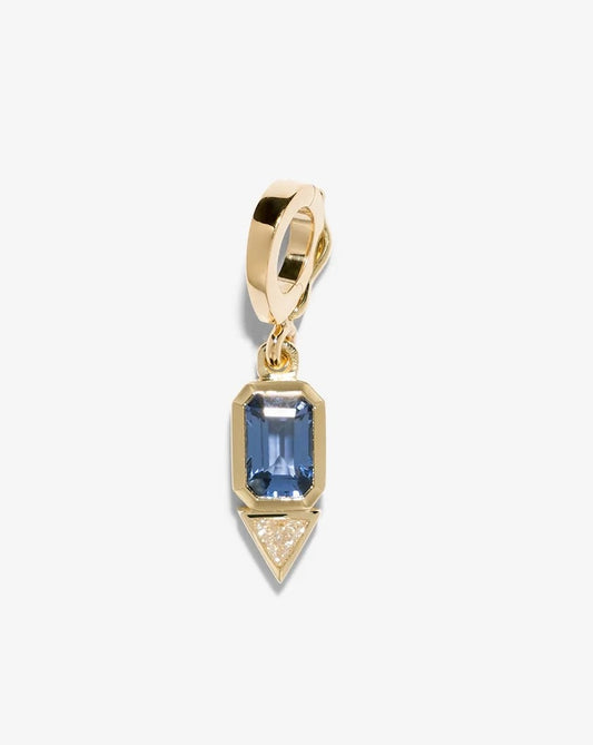 Sapphire & Trillion Diamond Charm