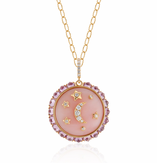 Large Pink Flare Medallion Pendant