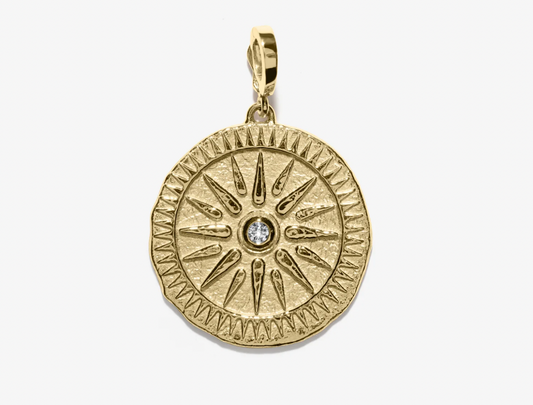 Sunburst Large Diamond Coin Charm