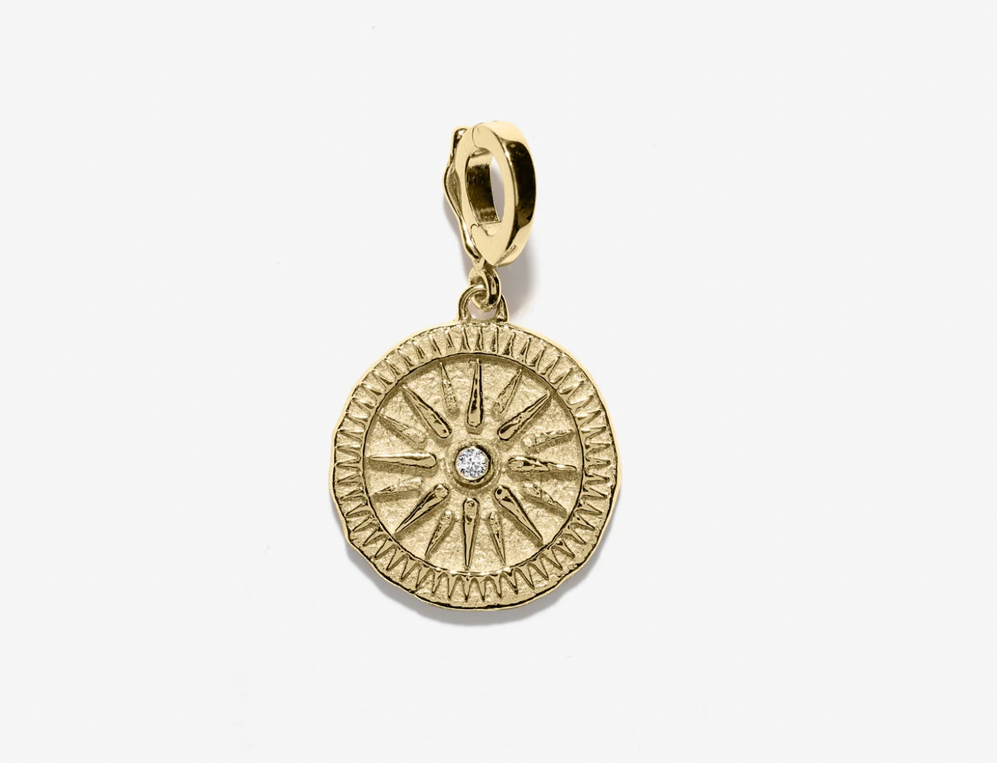 Sunburst Small Diamond Coin Charm