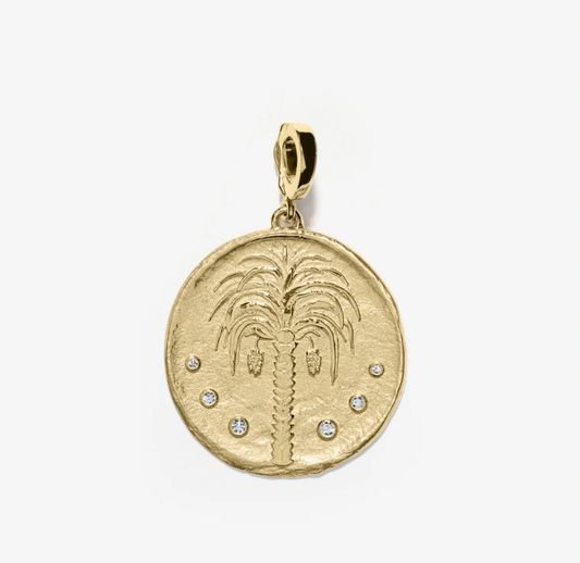 Prosperity Palm Large Diamond Coin Charm