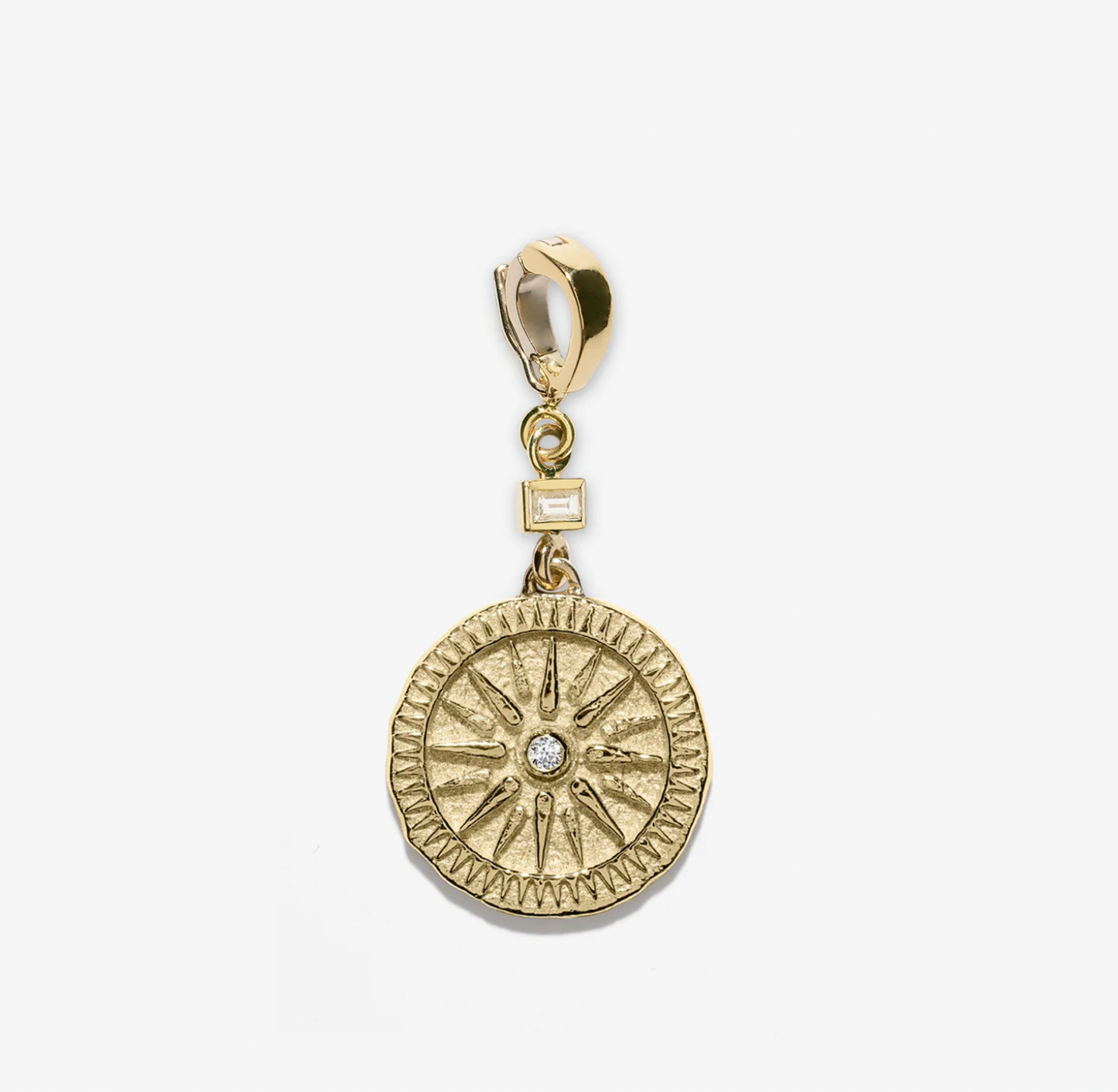 Sunburst Small Diamond Coin Charm