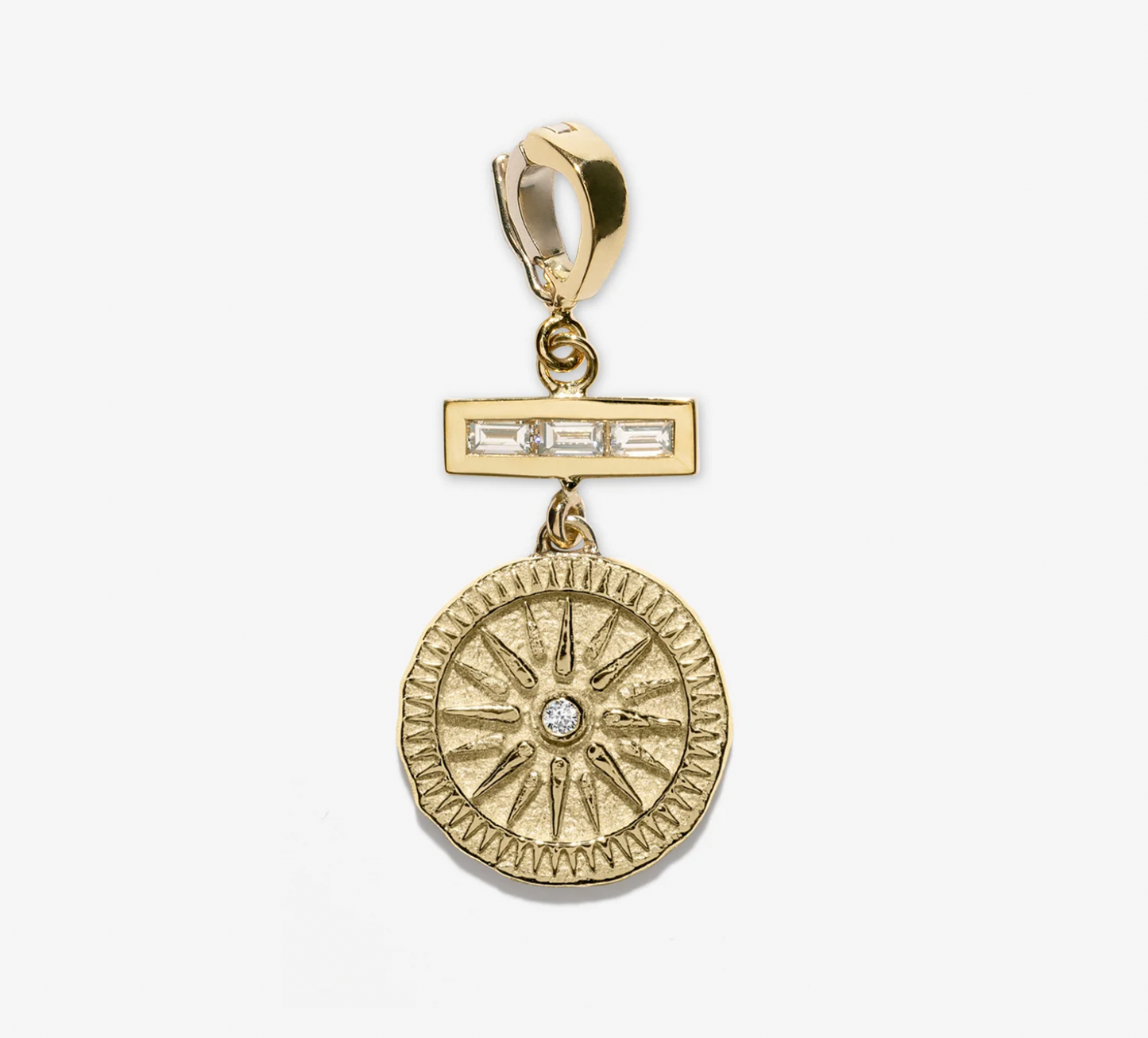 Sunburst Small Diamond Coin Charm