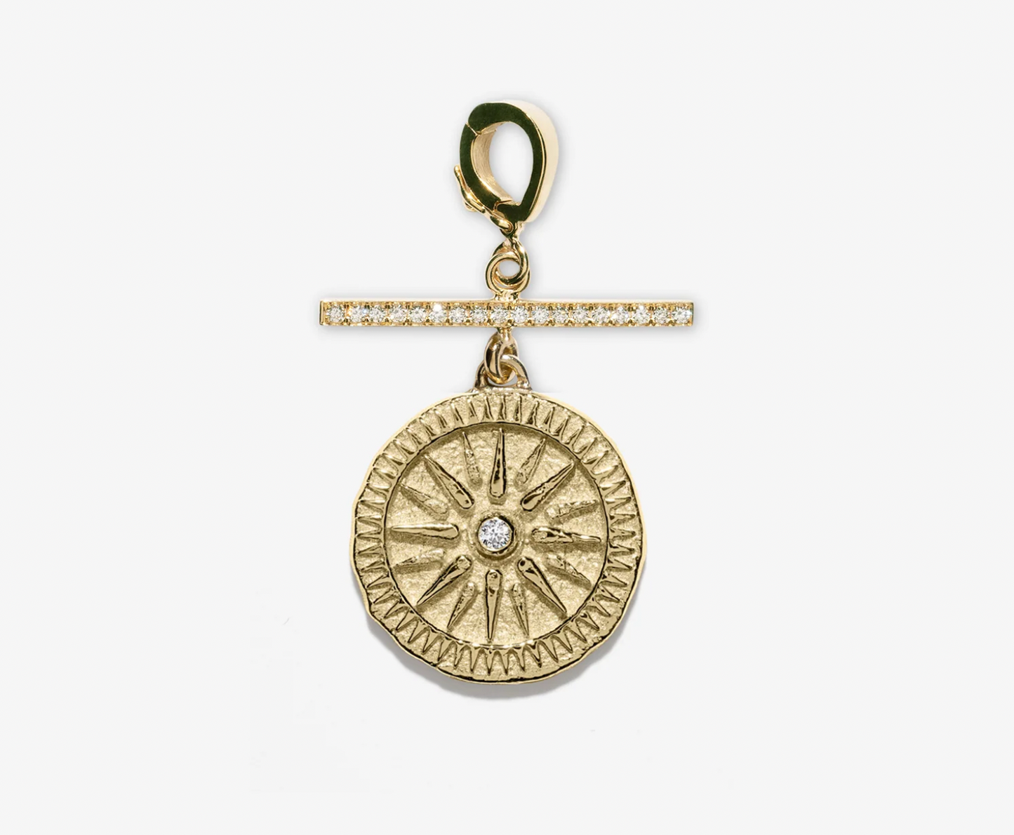 Sunburst Small Diamond Coin Charm